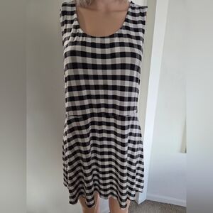 Soma Live Lounge Wear Black White Checkered Dress Sleeveless Size Large